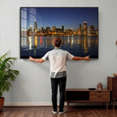 Chicago Wall Art Canvas Print - Chicago City Downtown Night by MyGreatCanvas | Canvas Wall Art Prints | Photo Prints & Wall Decor