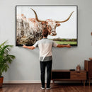 Texas Catle Longhorn Wall Art Canvas Print for Farmhouse by MyGreatCanvas | Canvas Wall Art Prints | Photo Prints & Wall Decor