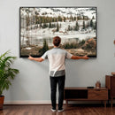 Snowy Mountain Landscape Wall Art Canvas Print, Alpine Pine by MyGreatCanvas | Canvas Wall Art Prints | Photo Prints & Wall Decor