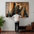 Rustic Bear Wall Art Canvas Print – Woodland Wildlife by MyGreatCanvas | Canvas Wall Art Prints | Photo Prints & Wall Decor