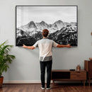 Black and White Mountain Wall Art Canvas Print, Snowy Alpine by MyGreatCanvas | Canvas Wall Art Prints | Photo Prints & Wall Decor