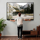 Lake Braies Alpine Landscape Wall Art Canvas Print, by MyGreatCanvas | Canvas Wall Art Prints | Photo Prints & Wall Decor