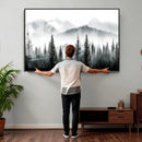 Misty Pine Forest Mountain Landscape Wall Art Canvas Print by MyGreatCanvas | Canvas Wall Art Prints | Photo Prints & Wall Decor