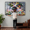 Graffiti Dog Wall Art Decor for Teen Bedroom - Abstract by MyGreatCanvas | Canvas Wall Art Prints | Photo Prints & Wall Decor