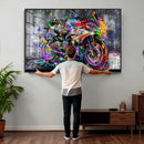 Graffiti Motorcycle Wall Art Canvas Print, Urban Street Art by MyGreatCanvas | Canvas Wall Art Prints | Photo Prints & Wall Decor