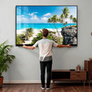 Tropical Beach Wall Art Canvas Print, Palm Tree Ocean by MyGreatCanvas | Canvas Wall Art Prints | Photo Prints & Wall Decor