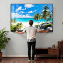 Tropical Beach Wall Art Canvas Print, Palm Tree Ocean by MyGreatCanvas | Canvas Wall Art Prints | Photo Prints & Wall Decor