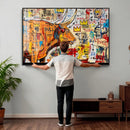 Basquiat Style Bull Graffiti Wall Art Canvas Print, Street by MyGreatCanvas | Canvas Wall Art Prints | Photo Prints & Wall Decor