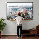 Frosted Fern Wall Art Canvas Print, Soft Winter Botanical by MyGreatCanvas | Canvas Wall Art Prints | Photo Prints & Wall Decor