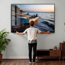 Coastal Fishing Boats Wall Art Canvas Print, Sunset Beach by MyGreatCanvas | Canvas Wall Art Prints | Photo Prints & Wall Decor