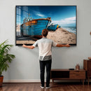 Coastal Fishing Boats Wall Art Canvas Print, Sunset Beach by MyGreatCanvas | Canvas Wall Art Prints | Photo Prints & Wall Decor