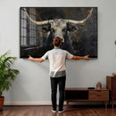 Rustic Longhorn Bull Wall Art Canvas Print – Vintage Western by MyGreatCanvas | Canvas Wall Art Prints | Photo Prints & Wall Decor