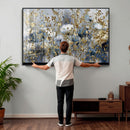 Abstract Floral Wall Art Canvas Print – Gold and Blue by MyGreatCanvas | Canvas Wall Art Prints | Photo Prints & Wall Decor