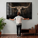 Vintage Longhorn Bull Wall Art Canvas Print – Rustic Western by MyGreatCanvas | Canvas Wall Art Prints | Photo Prints & Wall Decor