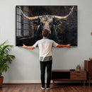 Abstract Longhorn Bull Wall Art Canvas Print – Rustic by MyGreatCanvas | Canvas Wall Art Prints | Photo Prints & Wall Decor