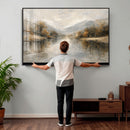 Abstract Landscape Wall Art Canvas Print, Modern Lake by MyGreatCanvas | Canvas Wall Art Prints | Photo Prints & Wall Decor