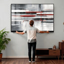 Gray Red Abstract Wall Art Canvas Print, Modern Abstract by MyGreatCanvas | Canvas Wall Art Prints | Photo Prints & Wall Decor