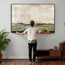 Muted Watercolor Hill Landscape Print — Beige Taupe Cloudy by MyGreatCanvas | Canvas Wall Art Prints | Photo Prints & Wall Decor