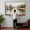 Neutral Abstract Lake Landscape Wall Art Canvas Print by MyGreatCanvas | Canvas Wall Art Prints | Photo Prints & Wall Decor