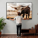 Texas Longhorn Bull Rustic Wall Art Canvas Print, Western by MyGreatCanvas | Canvas Wall Art Prints | Photo Prints & Wall Decor