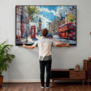 London City Street Wall Art Canvas Print, Big Ben & Red Bus by MyGreatCanvas | Canvas Wall Art Prints | Photo Prints & Wall Decor