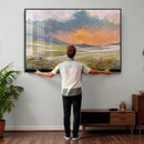 Mountain Sunset Wall Art Canvas Print Vintage Landscape by MyGreatCanvas | Canvas Wall Art Prints | Photo Prints & Wall Decor