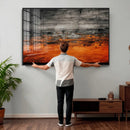 Black Orange Abstract Wall Art Canvas Print Modern Textured by MyGreatCanvas | Canvas Wall Art Prints | Photo Prints & Wall Decor