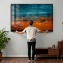 Teal Orange Abstract Wall Art Canvas Print Modern Large by MyGreatCanvas | Canvas Wall Art Prints | Photo Prints & Wall Decor
