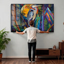 Colorful Heron Wall Art Canvas Print Tropical Bird Abstract by MyGreatCanvas | Canvas Wall Art Prints | Photo Prints & Wall Decor