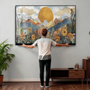Boho Mountain Landscape Large Wall Art, Horizontal Gold by MyGreatCanvas | Canvas Wall Art Prints | Photo Prints & Wall Decor