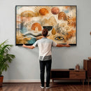 Geometric Boho Abstract Wall Art Canvas Print, Orange Blue by MyGreatCanvas | Canvas Wall Art Prints | Photo Prints & Wall Decor