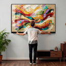 Geometric Abstract Wall Art Canvas Print, Orange Blue by MyGreatCanvas | Canvas Wall Art Prints | Photo Prints & Wall Decor
