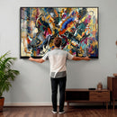 Geometric Abstract Wall Art Canvas Print, Orange Blue by MyGreatCanvas | Canvas Wall Art Prints | Photo Prints & Wall Decor