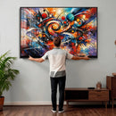 Geometric Abstract Wall Art Canvas Print, Orange Blue by MyGreatCanvas | Canvas Wall Art Prints | Photo Prints & Wall Decor