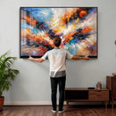 Lyrical Abstraction Wall Art Canvas Print, Orange Blue by MyGreatCanvas | Canvas Wall Art Prints | Photo Prints & Wall Decor