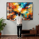 Lyrical Abstract Wall Art Canvas Print, Orange Blue Abstract by MyGreatCanvas | Canvas Wall Art Prints | Photo Prints & Wall Decor