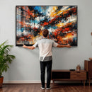 Lyrical Abstrac Wall Art Canvas Print, Orange Blue Abstract by MyGreatCanvas | Canvas Wall Art Prints | Photo Prints & Wall Decor