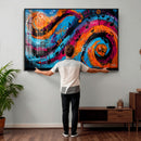 Geometric Abstract Wall Art Canvas Print, Orange Blue by MyGreatCanvas | Canvas Wall Art Prints | Photo Prints & Wall Decor