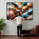 Geometric Abstract Wall Art Canvas Print, Orange Blue by MyGreatCanvas | Canvas Wall Art Prints | Photo Prints & Wall Decor