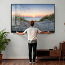 Sandy Dune Path Sunset Canvas Wall Art — Seagulls Beach by MyGreatCanvas | Canvas Wall Art Prints | Photo Prints & Wall Decor
