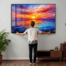 Colorful Knife Ocean Sunset Canvas — Orange Pink Teal by MyGreatCanvas | Canvas Wall Art Prints | Photo Prints & Wall Decor