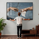 Funny Bathroom Canvas Wall Art, Michelangelo Creation of by MyGreatCanvas | Canvas Wall Art Prints | Photo Prints & Wall Decor