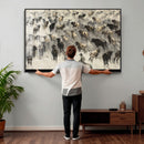 Cowboy Cattle Drive Canvas Wall Art, Western Longhorn Herd by MyGreatCanvas | Canvas Wall Art Prints | Photo Prints & Wall Decor