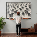 Texas Longhorn Drawing Canvas Wall Art, Western Cattle by MyGreatCanvas | Canvas Wall Art Prints | Photo Prints & Wall Decor