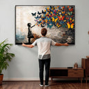 Banksy Graffiti Butterfly Girl Wall Art Canvas Print, Framed by MyGreatCanvas | Canvas Wall Art Prints | Photo Prints & Wall Decor