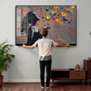 Urban Banksy Butterfly Girl Wall Art Canvas Print, Framed by MyGreatCanvas | Canvas Wall Art Prints | Photo Prints & Wall Decor