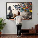 Banksy Butterfly Girl Wall Art Canvas Print, Framed Street by MyGreatCanvas | Canvas Wall Art Prints | Photo Prints & Wall Decor