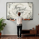 Home Sweet Home Wall Art Canvas Print, Floral Farmhouse by MyGreatCanvas | Canvas Wall Art Prints | Photo Prints & Wall Decor