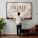 Home Sweet Home Wall Art Canvas Print, Floral Farmhouse by MyGreatCanvas | Canvas Wall Art Prints | Photo Prints & Wall Decor