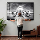 Airplane Wall Art Canvas Print, Black and White Jet Aircraft by MyGreatCanvas | Canvas Wall Art Prints | Photo Prints & Wall Decor